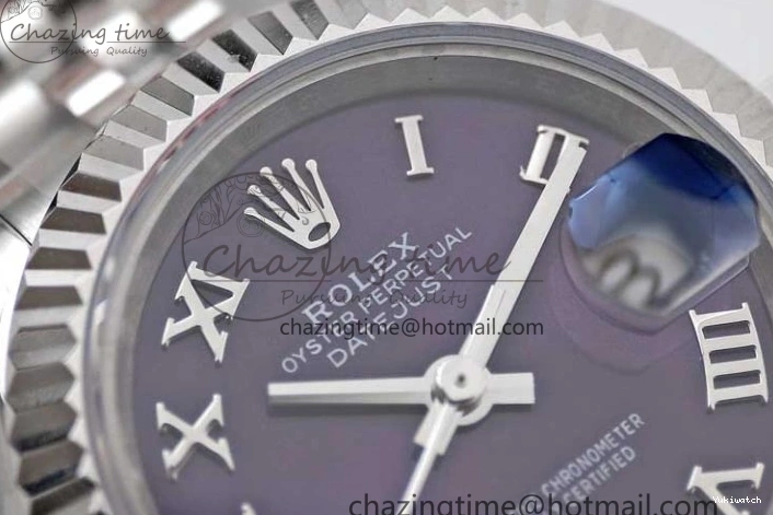 SS Bracelet 904L Dial Steel Best Roman Edition President NH05 TWF on Markers Purple DateJust 28 1:1 Lady 0331